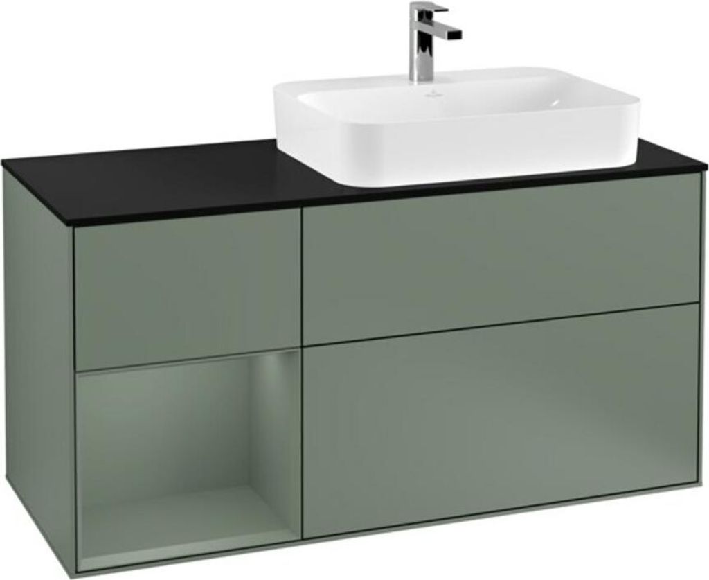V&B Waschtischunterschrank Finion 120cm, Pl b m, Rg l Ol m Lac, Oli. m Lac