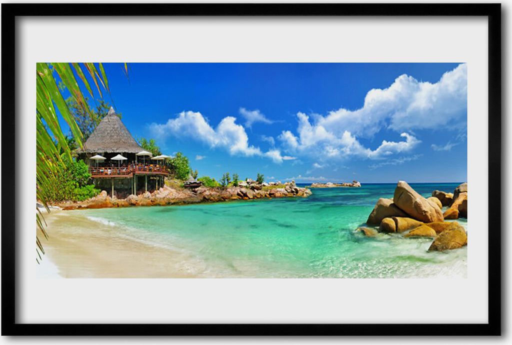 Bild 60x40 MDF-Rahmen Wandkunst Strand Meer Landschaft