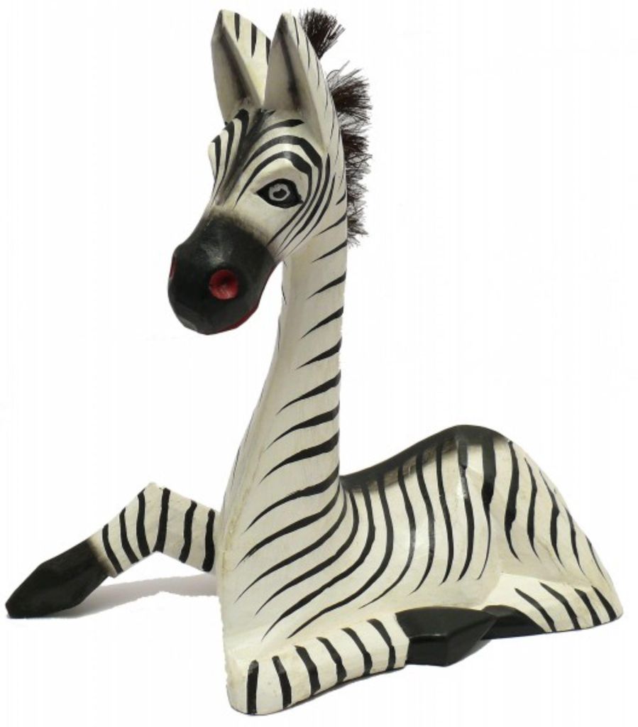 Holz-Zebra Deko-Zebra in 3 Größen, sitzend, Grösse:ca. 20 cm