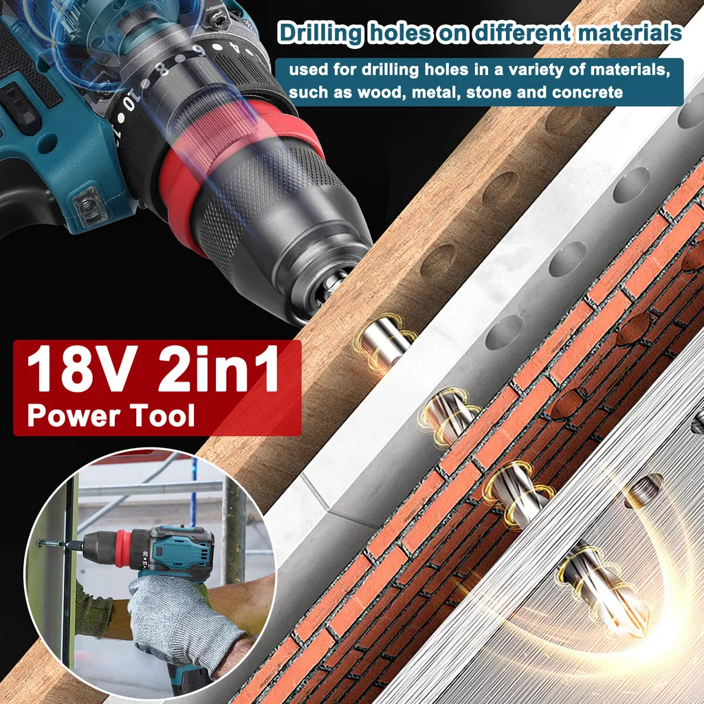 Perceuse sans fil brushless 18V avec fonction tournevis électrique