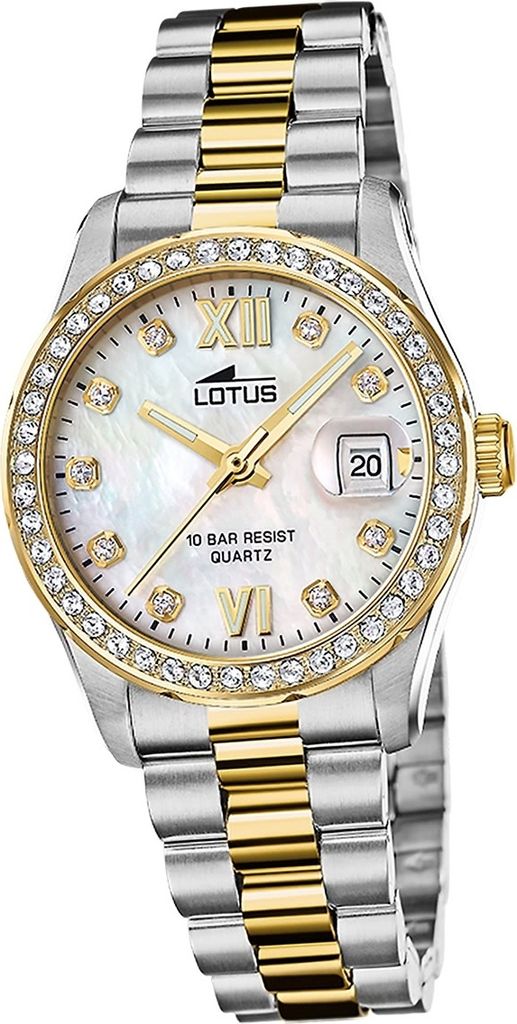 Lotus Edelstahl Damen Uhr Armbanduhr silber gold Luxus Elegant Classic D2UL18978/1