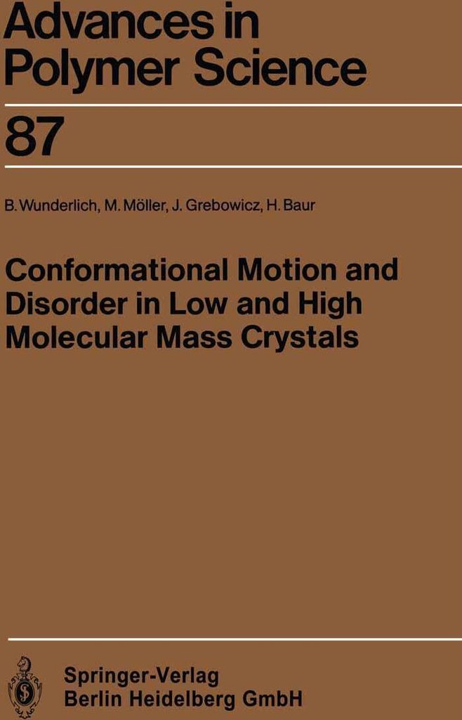 Conformational Motion and Disorder in Low and High Molecular Mass Crystals