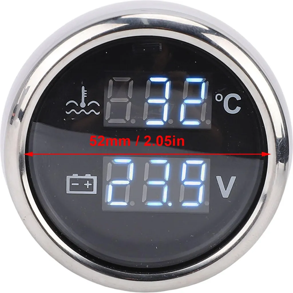 Voltmètre de bord 52mm numérique pour contrôle batterie camping-car S