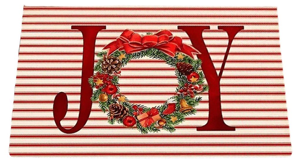 Fußmatte mit Weihnachtsmotiv, rutschfeste Unterseite, weicher und bequemer Kaschmir-Imitat-Teppich, farbenfrohe Türvorleger