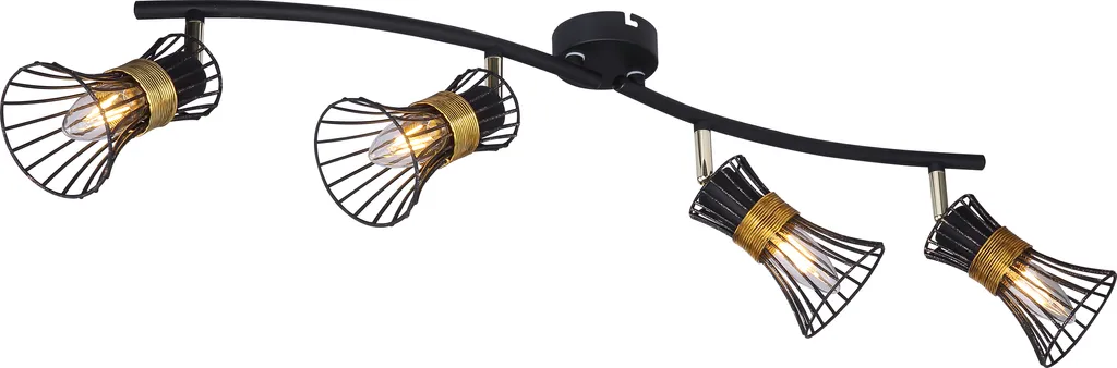 Globo Lighting Faretto 4 Luci E14 Nero Metallo | Illuminazione Soffitto