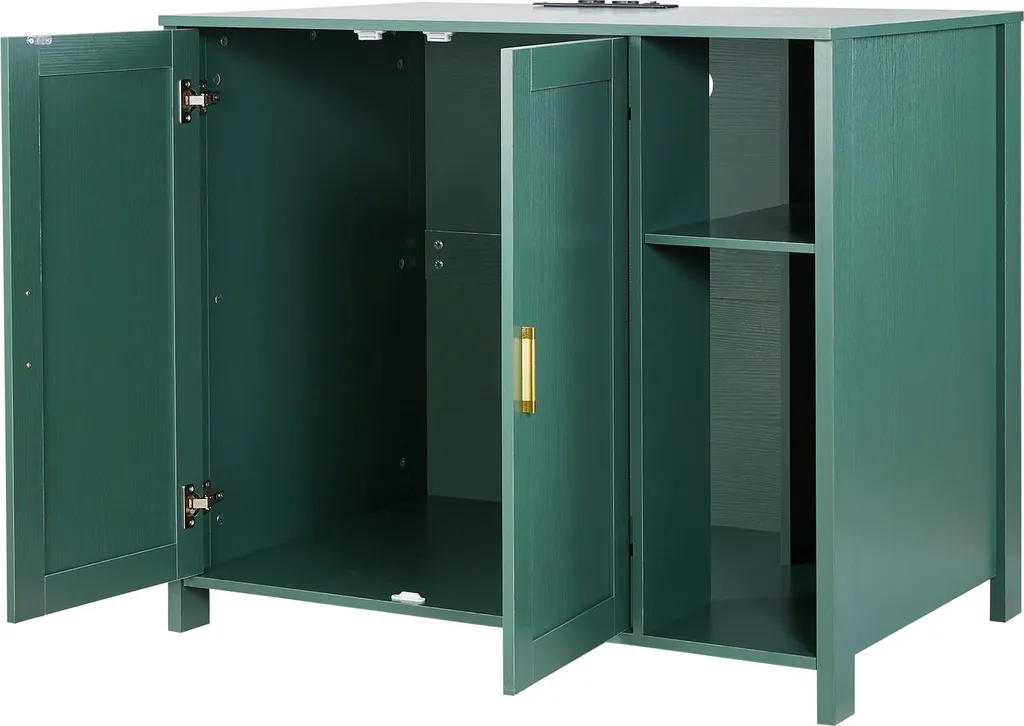 SucceBuy Armoire à Chat 105x68x88cm Meuble Litière avec Prise Intégrée