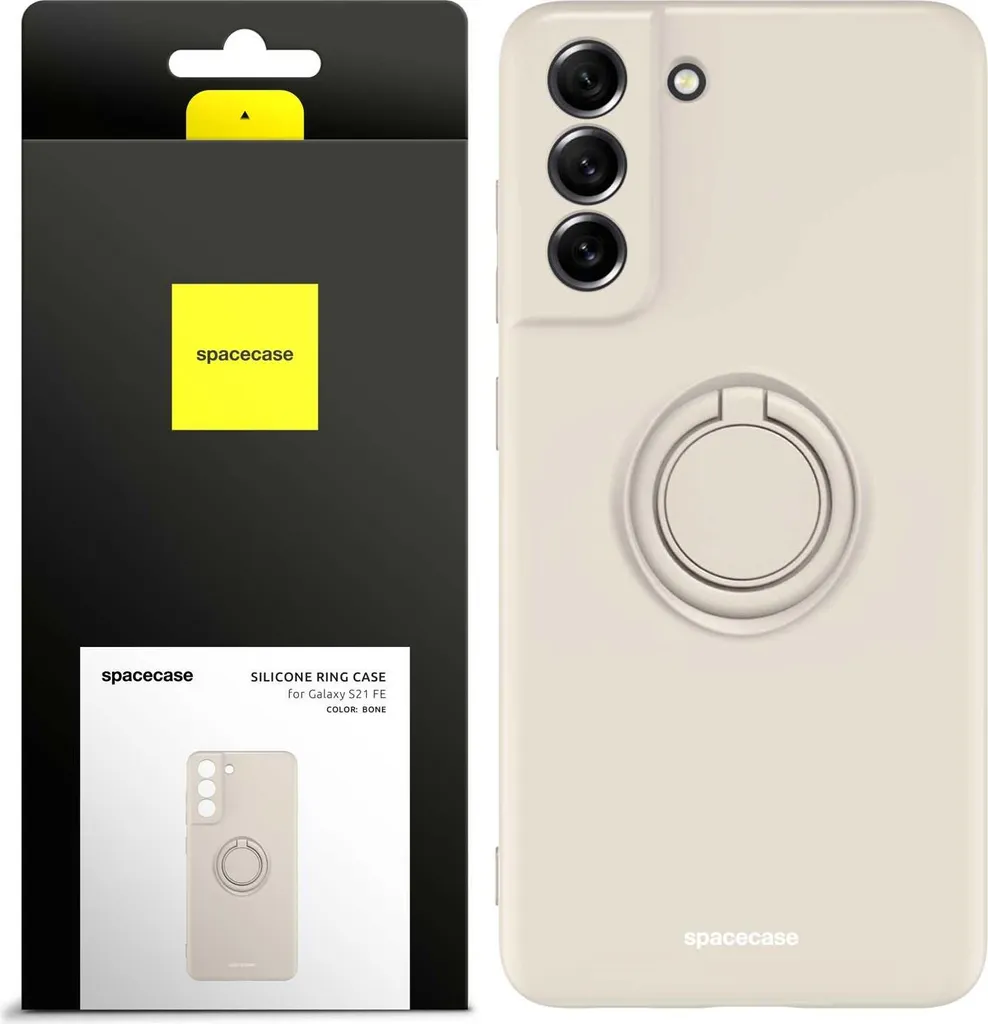 Custodia Silicone Galaxy S21 FE Beige con Anello SPACECASE - Offerta