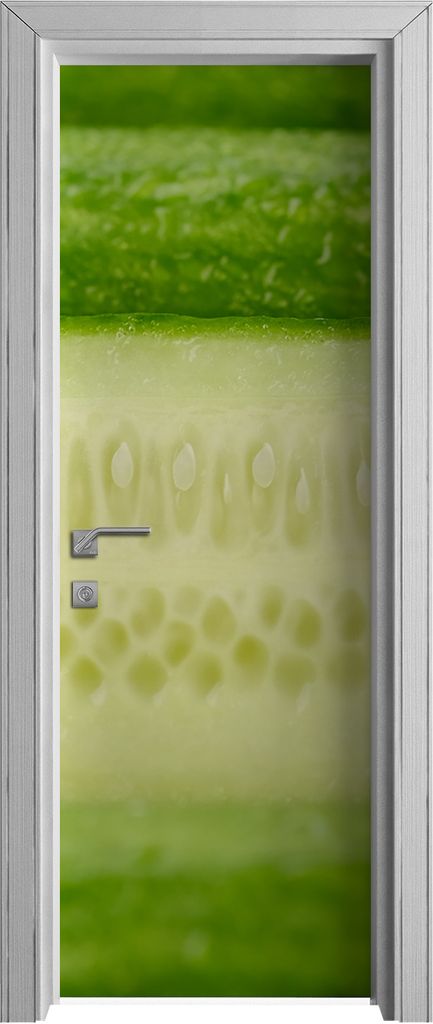 Tür Selbstklebende 70x210 cm Türfolie Türtapete Klebefolie - Gurke Gemüse