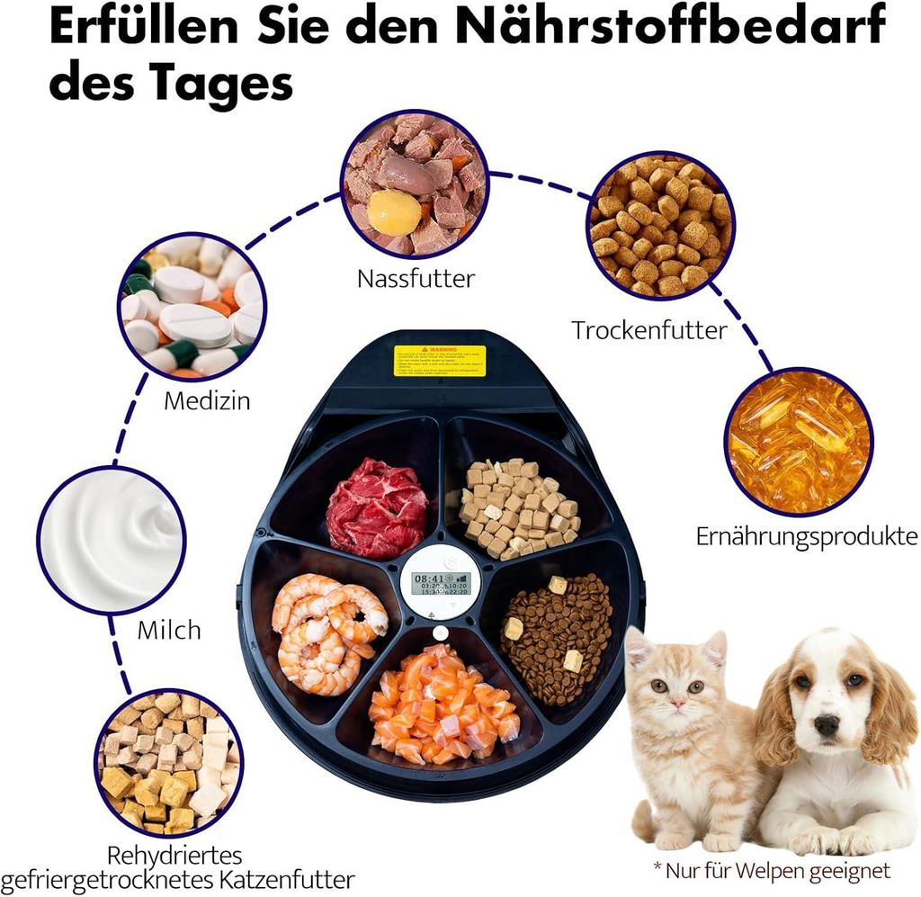 Futterautomat Katze Nassfutter mit Khlung Timing-Funktion