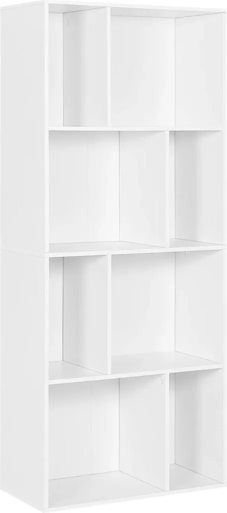 Meuble de Séparation Moderne 4 Niveaux Blanc Mélaminé 143 cm Haut