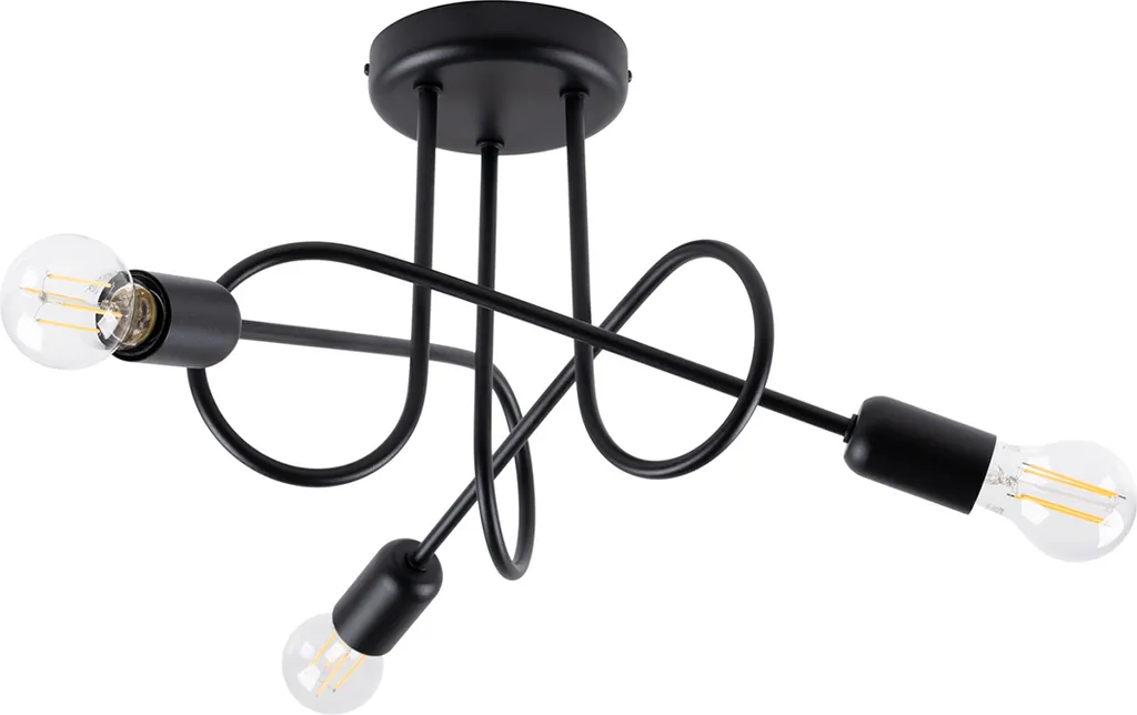 Luminaire de Salon Noir LOOP 3 Idéal pour Éclairage de Table à Manger