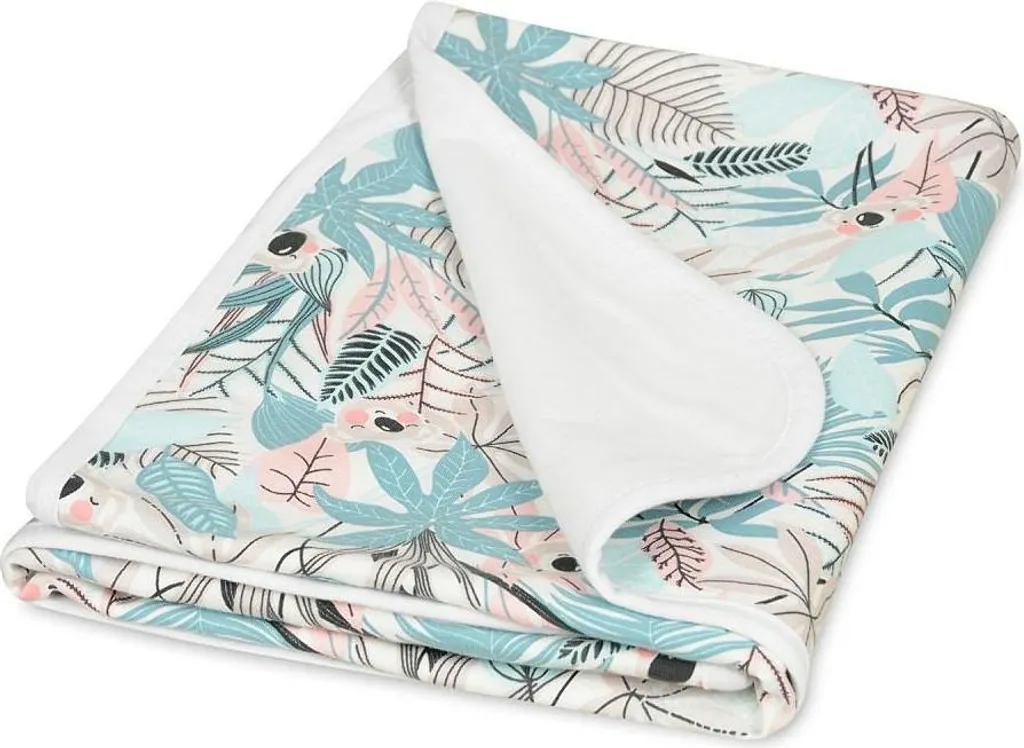BabyMatex Ines Coperta Neonato Cotone 75x100 Koala Bianco Turchese