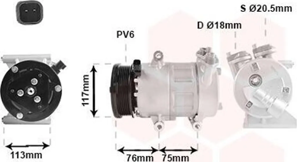 Compresseur Climatisation PAG 46 pour Ford S-MAX et Galaxy - Gaz R1234yf