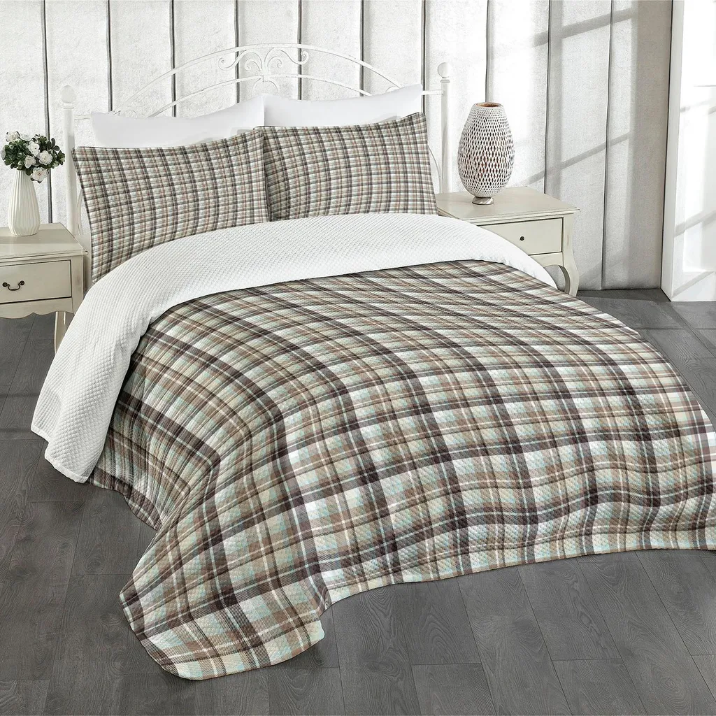 Offerta Set Letto ABAKUHAUS Brown Plaid 220x220cm - Lavabile e Resistente