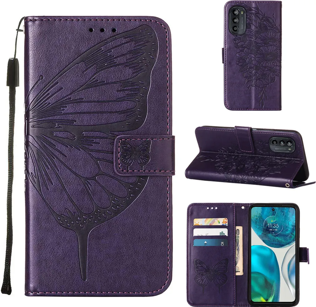 per Motorola Moto G52 Caso, Premium Magnetico PU Leather Cover con Porta Carte e Cavalletto, Moda Flip Case per Motorola Moto G82 5G 6.6