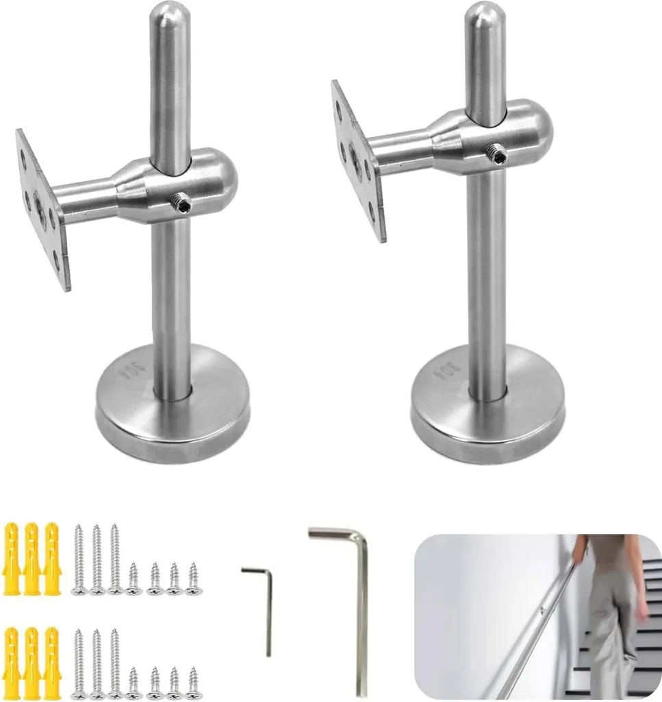 Supports Muraux pour Rampe d'Escalier en Inox - Kit de 2 Fixations Inox