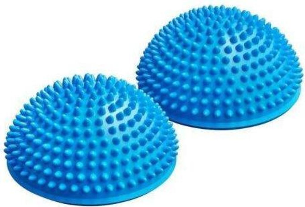 Two blue balance pods are shown against a white background.