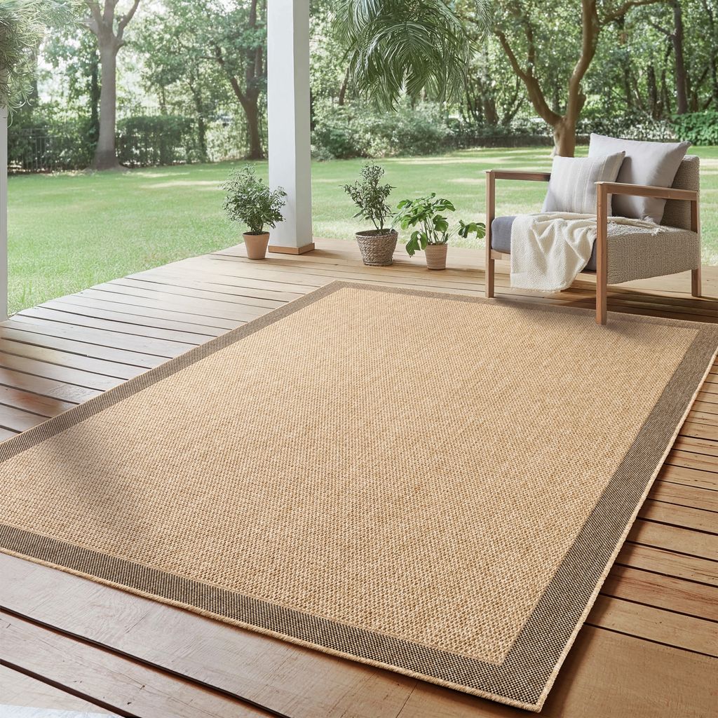 SIMPEX Indoor Outdoor Teppich Wetterfest Sisal, Boho Modern Produktbild 