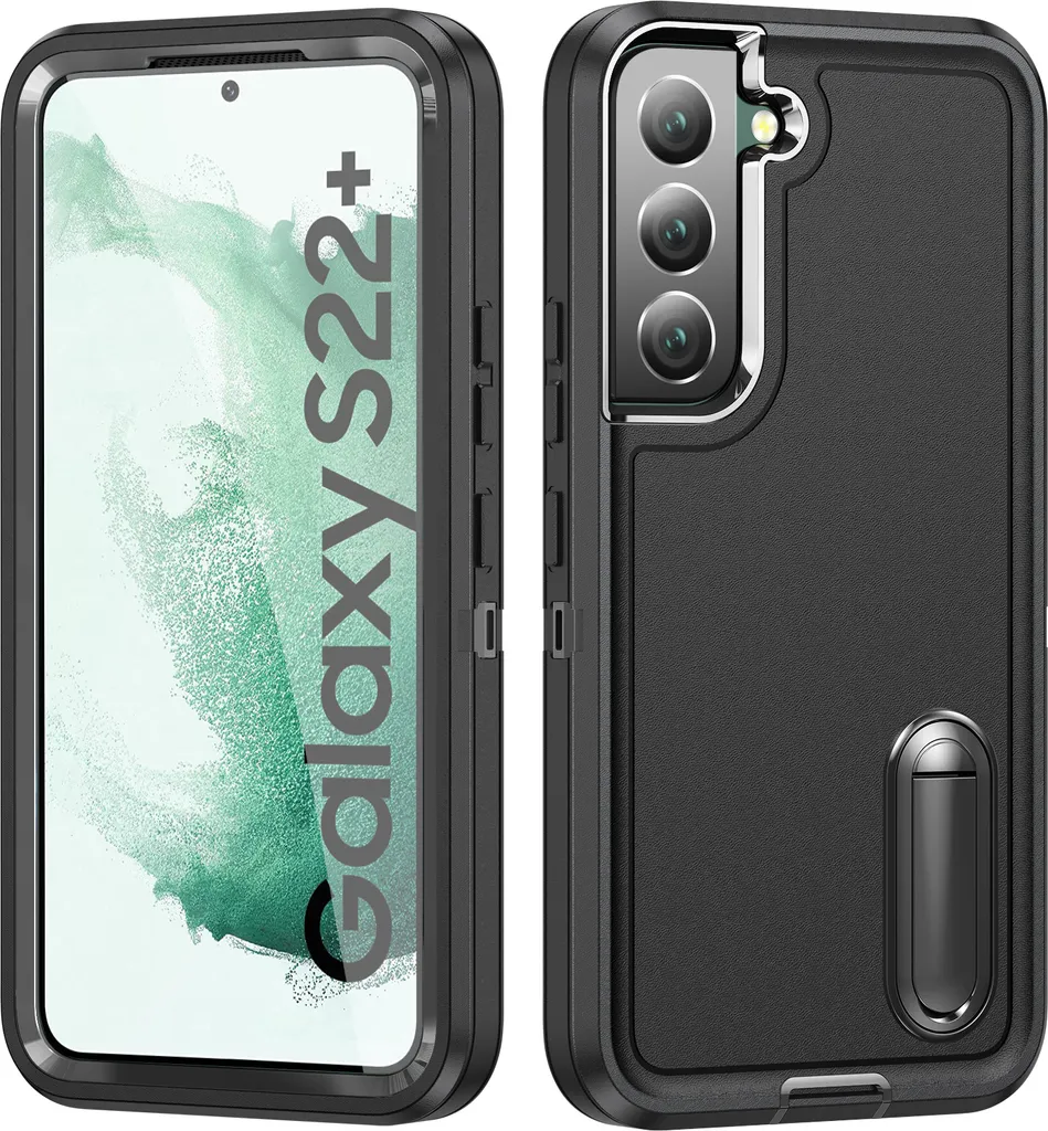 Custodia Samsung S22+ 5G Robusta Tre Strati - Protezione Ibrida Nera