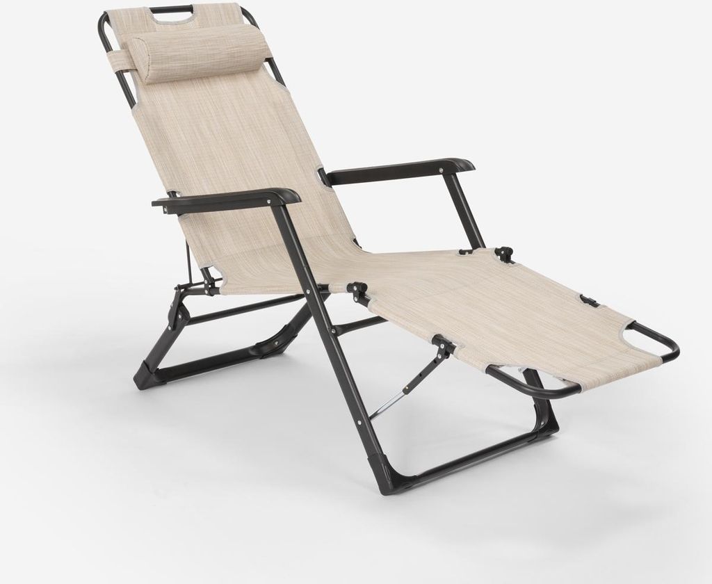 Klappstrand- und Gartenliegestuhl mit Mehreren Positionen Zero Gravity Emily Lux - Beige