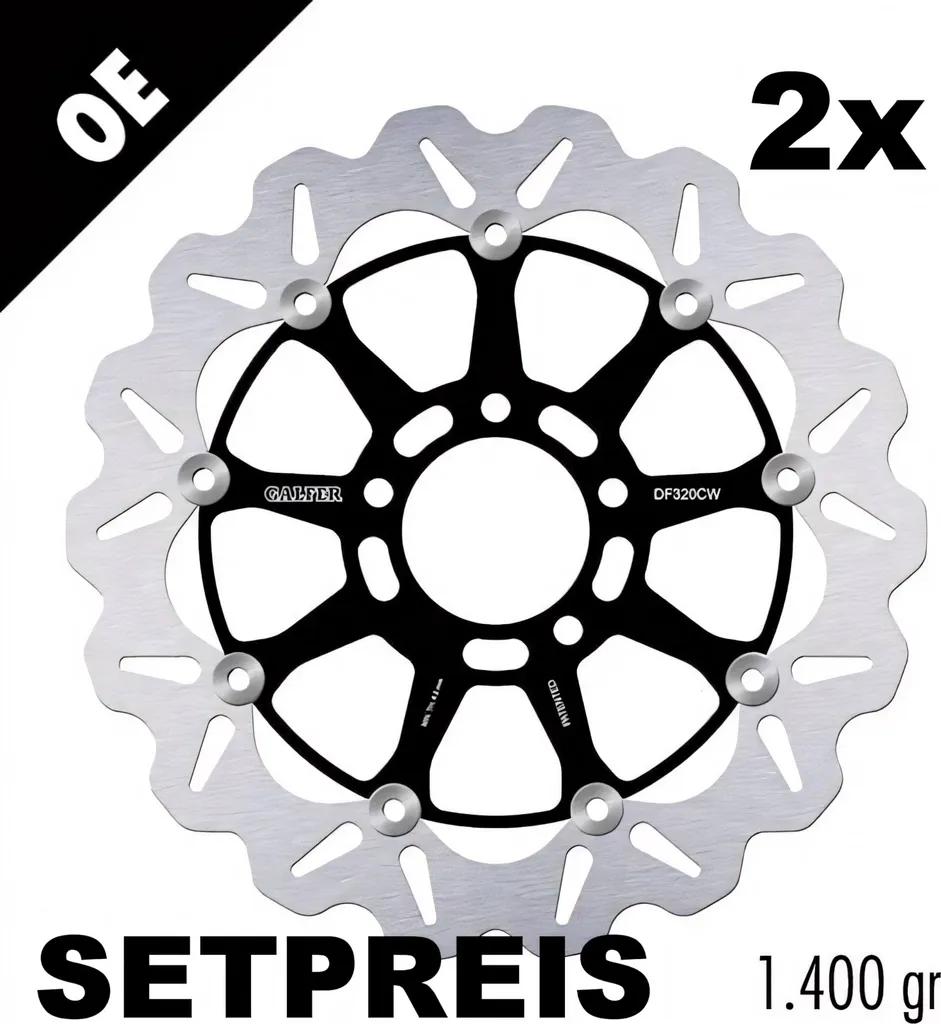 Disques de frein Galfer DF320CW WAVE pour Suzuki GSX-R et Hayabusa