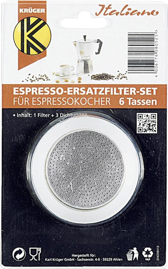 KARL KRÜGER Ersatzteilset Espressokocher 6 Tassen 125003 Produktbild 
