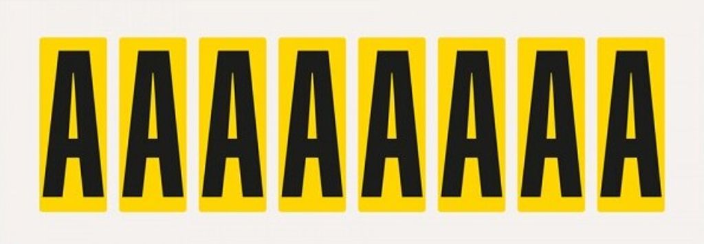 Dreifke Aufkleber I Buchstabe A, gelb/schwarz, Folie, Schrifthöhe 50mm, 22x5...