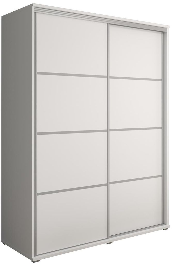 Schrank4U, Kleiderschrank, Schiebetürenschrank Gaja 4 - Weiß 150x202x61