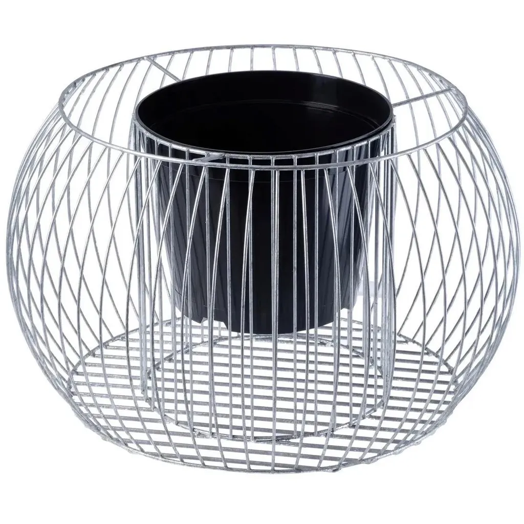Bac à fleurs rond en acier massif moderne pour jardin et terrasse anthracite
