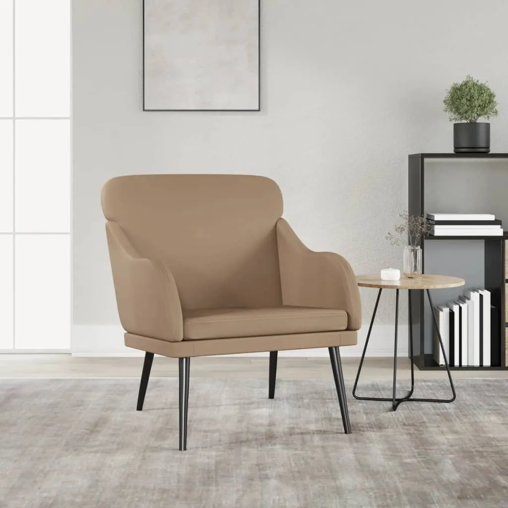 Poltrona Cappuccino-Brown The Living Store 63x76x80 cm Pelle Sintetica