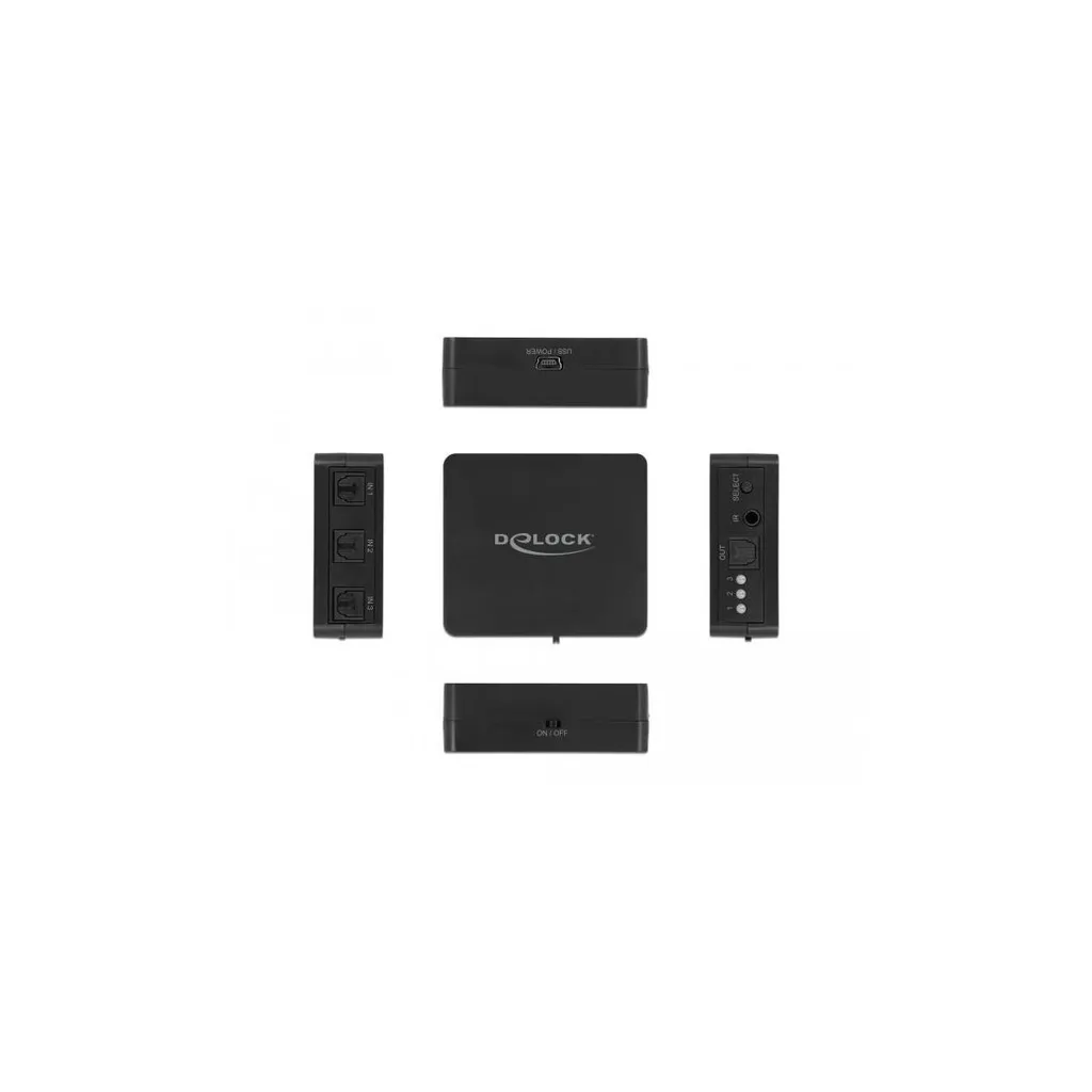 Switch Toslink S/PDIF Delock avec 3 ports et télécommande infrarouge - 4