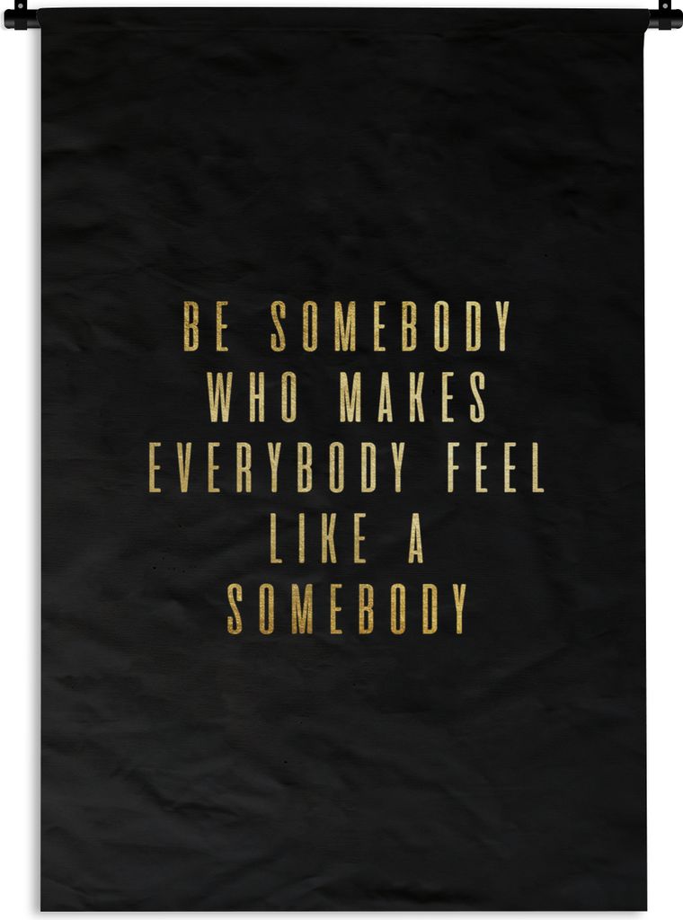 MuchoWow Wandteppich Wandbehang Zitat - Sprichwörter - Gold - Schwarz 90x135 cm Tapisserie Dekoration Wandtuch - Baumwolle - Wandskulptur