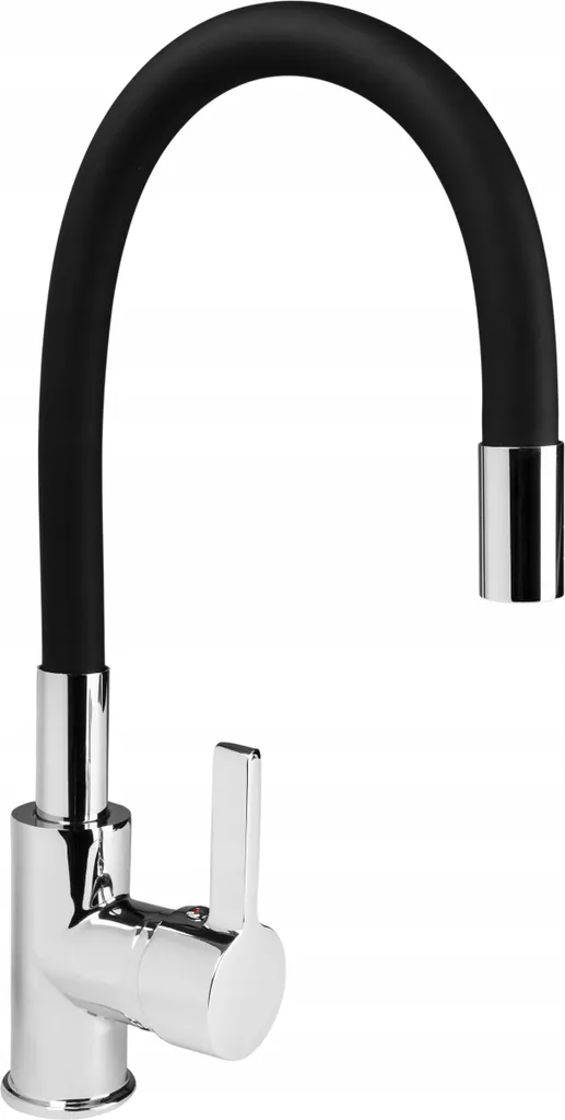 Rubinetto Cucina Flessibile Aqui Rub Cromo e Nero - Facile Montaggio