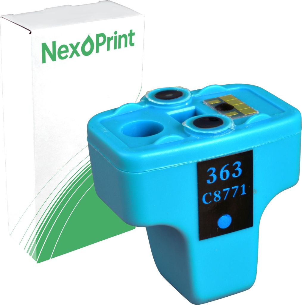 NexoPrint C8771E 363XL cyan Druckerpatronen kompatibel zu HP PhotoSmart C 5170 PhotoSmart C 5175 PhotoSmart C 5180 ca. 400 Seiten