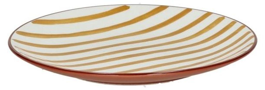 Pomax Mykonos dessertbord, porselein, geel, Ø 20,3 x H 2 cm Productafbeelding 