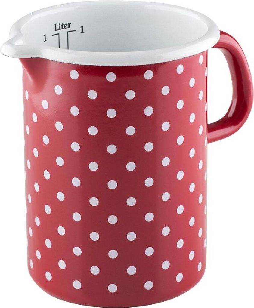 Misuratore da cucina Riess ⌀10cm 1L punti smalto rosso Immagine del prodotto 