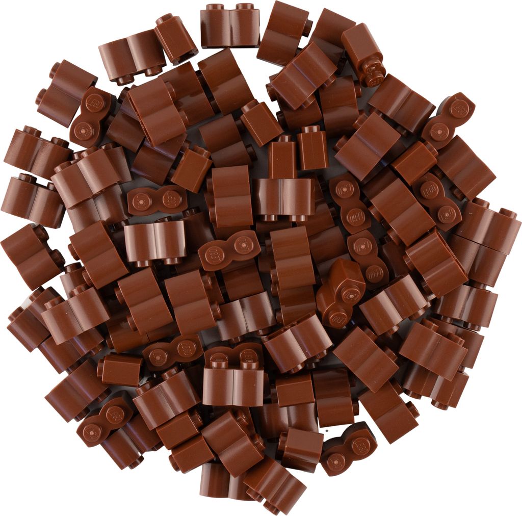 Mattoncini LEGO® 1x2 Palizzata Log modificato rosso-marrone