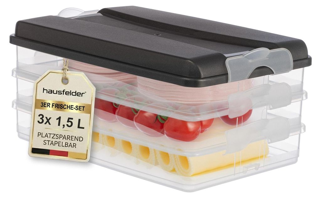 Aufschnittdosen 4-teiliges Set (3 x flach + Deckel) Produktbild 