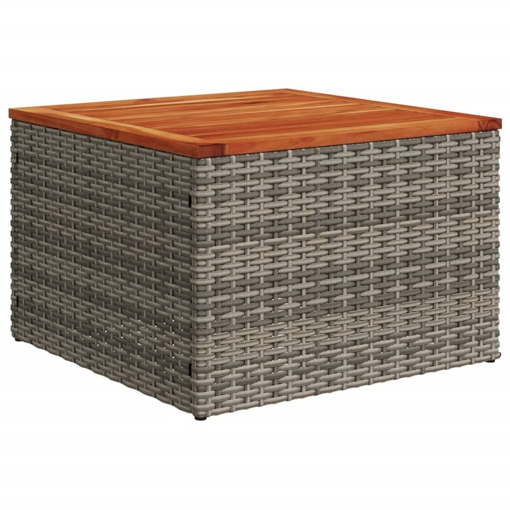 vidaXL Gartentisch Grau 55x55x37 cm Poly Rattan und Produktbild 