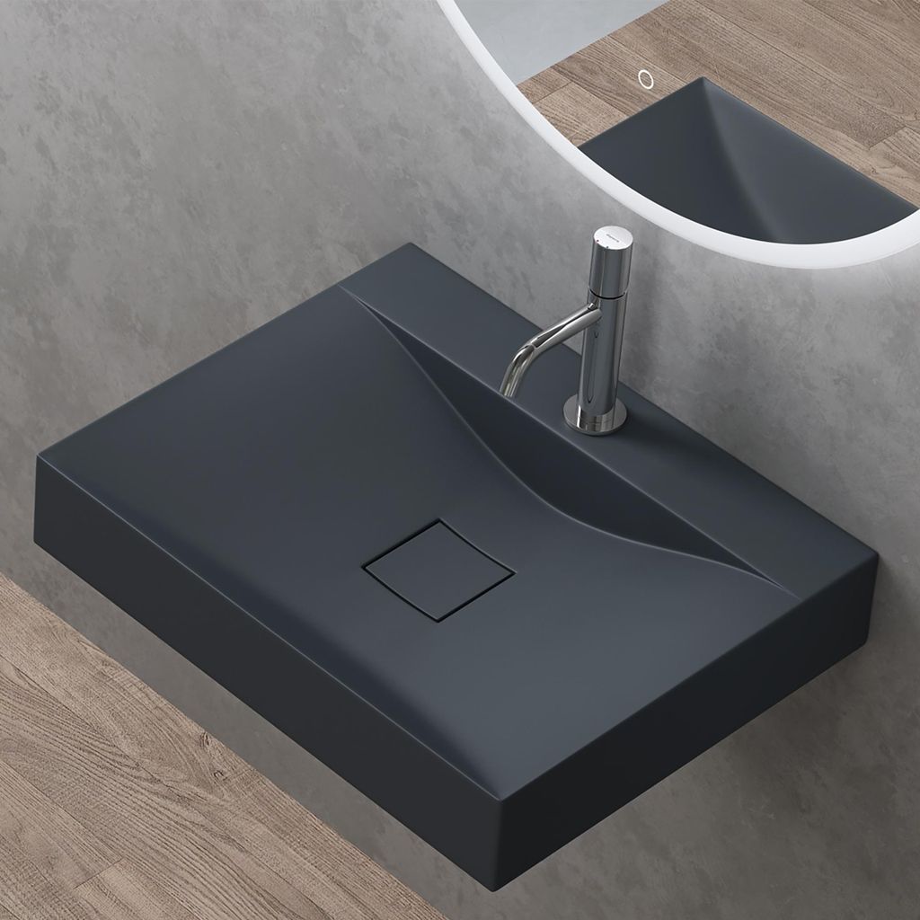 doporro Lavabo da Appoggio o Sospeso Rettangolare 60 cm in Immagine del prodotto 