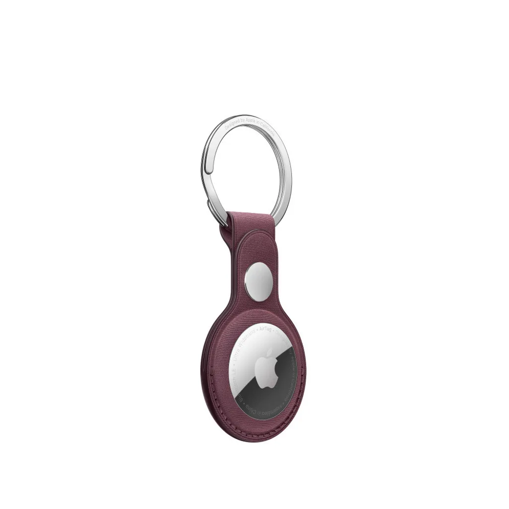 Porte-clés AirTag Apple en Tissu Fin - Étui de Protection Coloris Mulberry