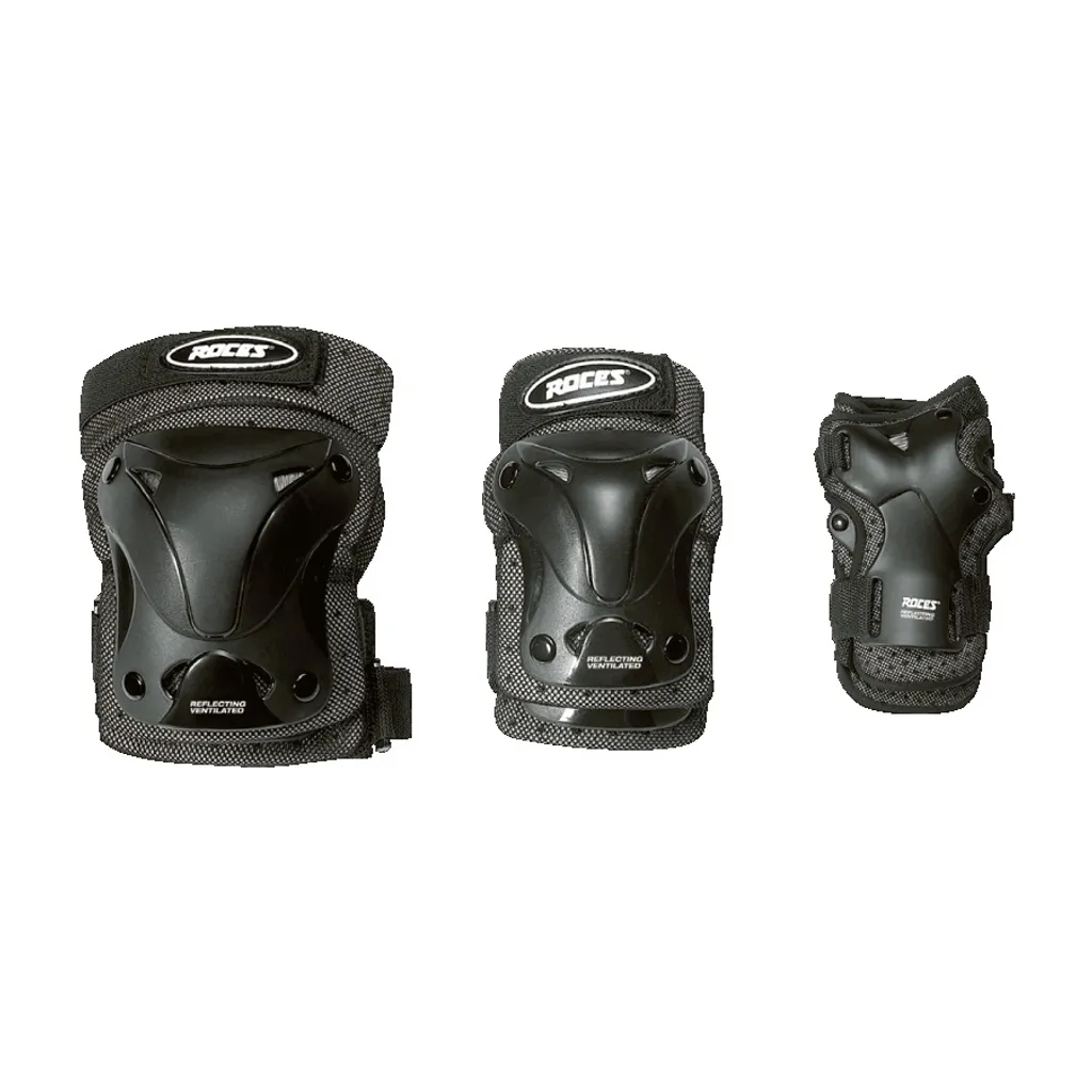 Kit de Protections Roller et Trottinette Roces Noir en Taille S - 3 Pièces