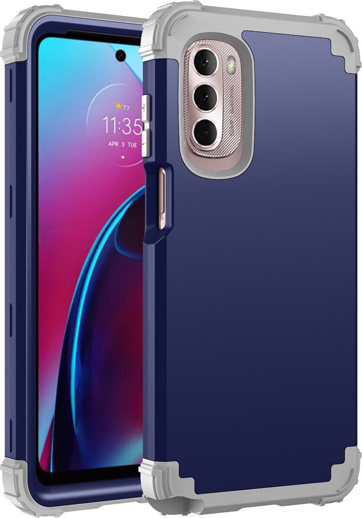 Moto G Stylus 2022 Hülle, 3 in 1 Hybrid PC TPU Stossfest Robust Schutzhülle für Motorola Moto G Stylus 5G / 4G (2022) Blau
