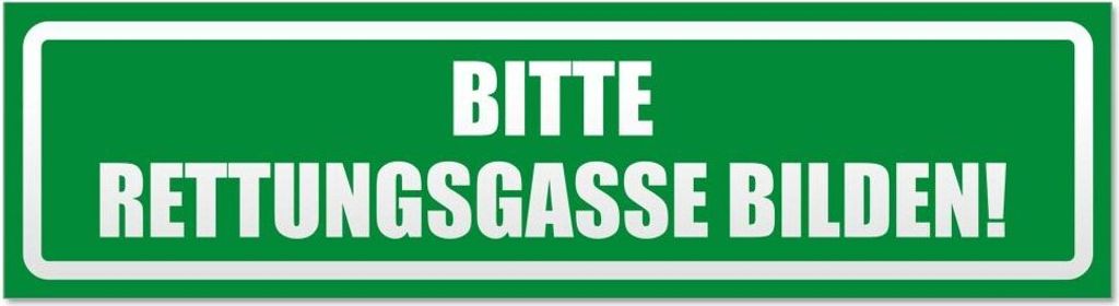 Kiwistar Bitte Rettungsgasse bilden invertiert Magnetschild Schild magnetisch - 30cm Grün - Magnetfolie für Auto PKW Kfz