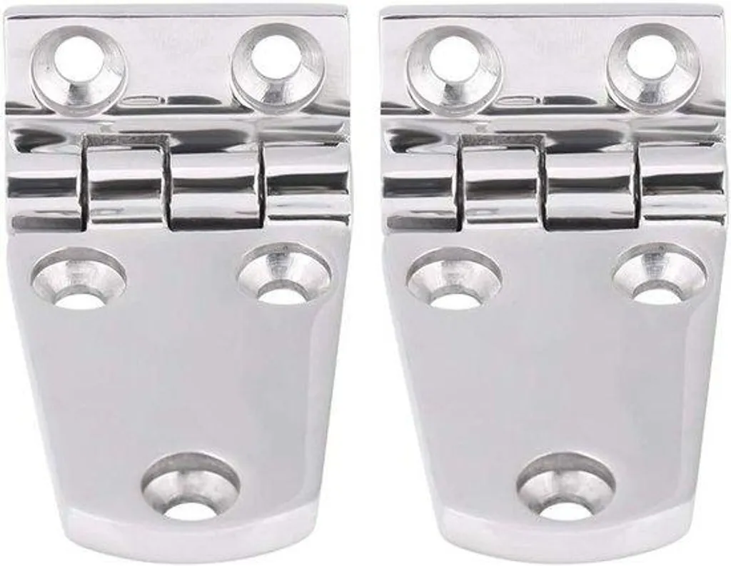 Charnière inox poli miroir 71mm, haute résistance à la corrosion marine