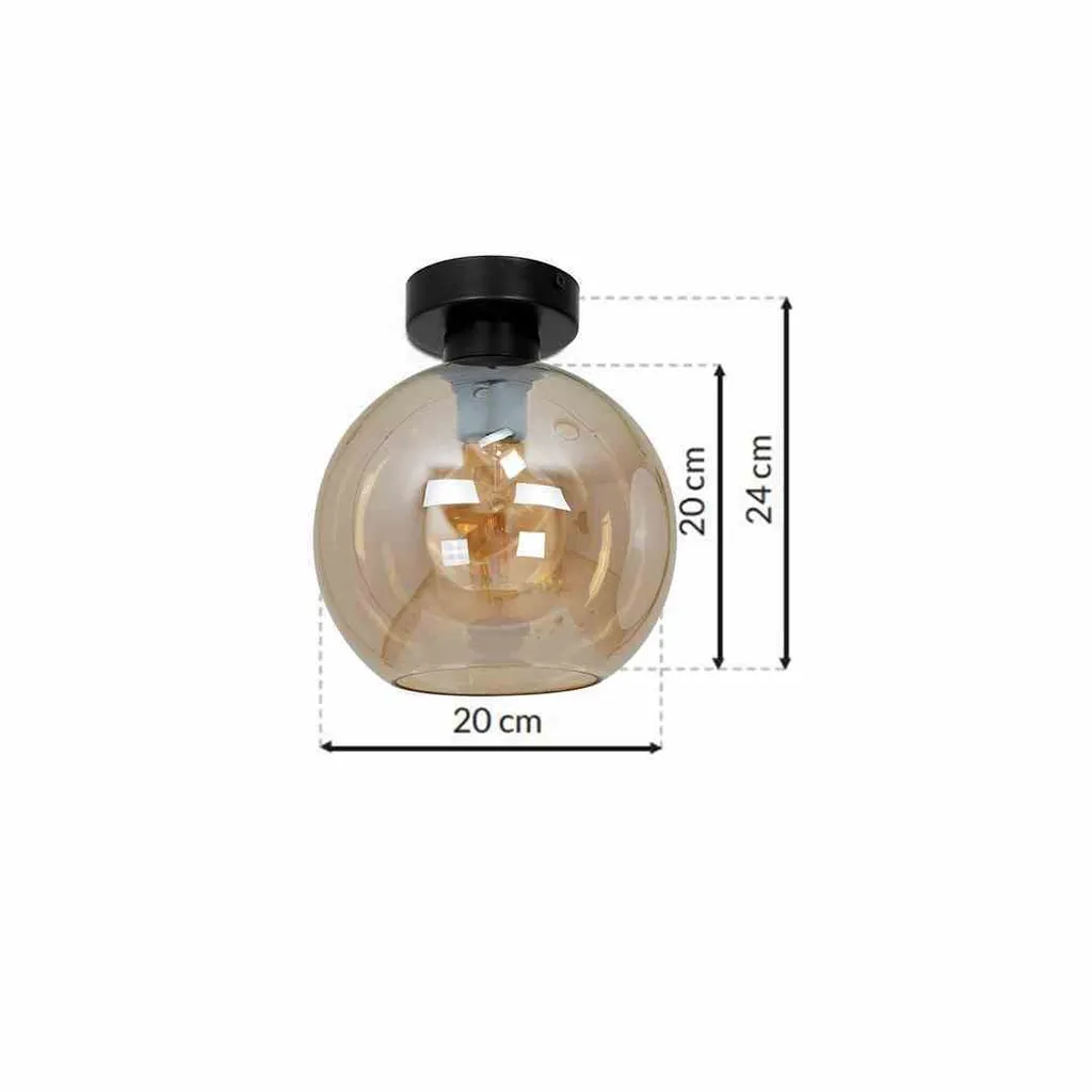 Plafonnier Milagro MLP6575 SOFIA 1x60W - Luminaire design chic noir - 5