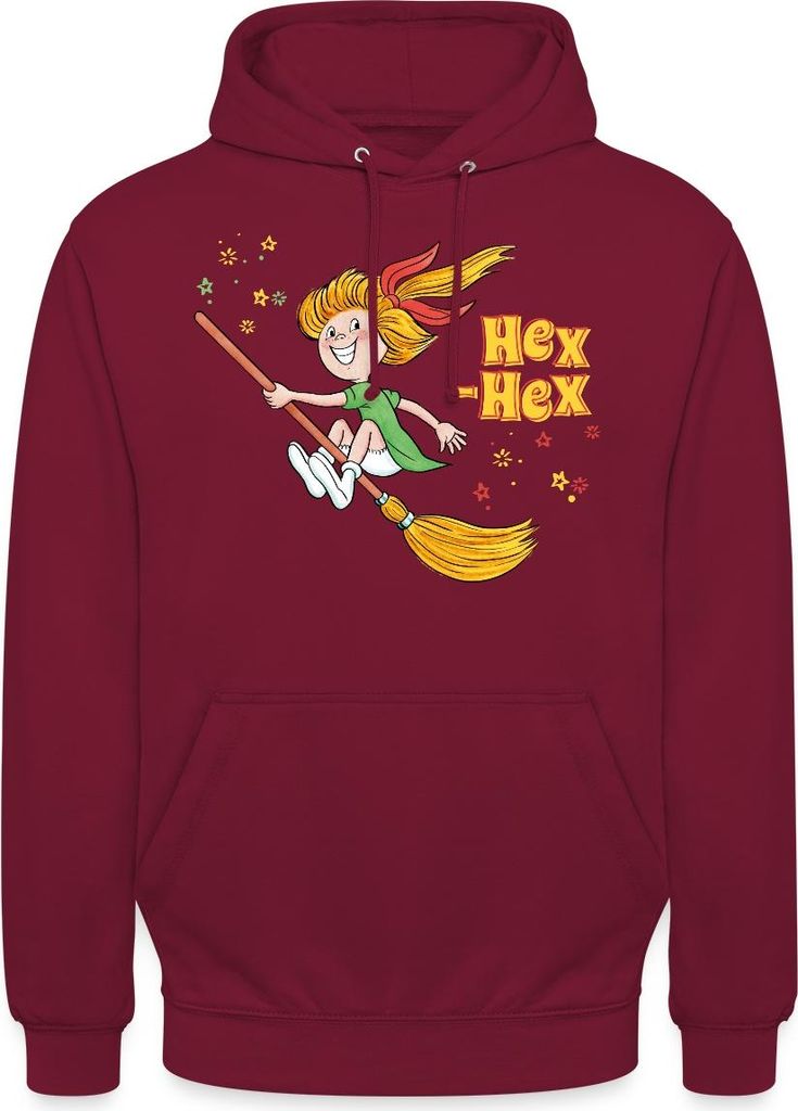 Spreadshirt Bibi Blocksberg Mit Bibi Und Kartoffelbrei Uni Hoodie, XL, Bordeaux