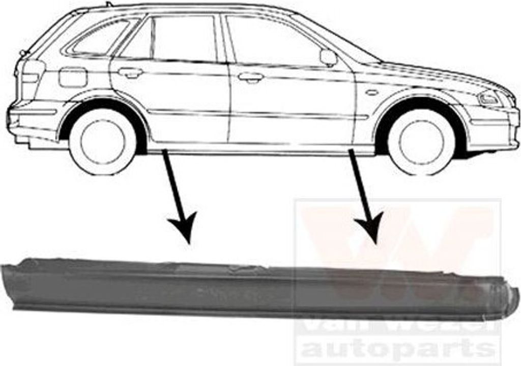 VAN WEZEL 2732104 Schweller Reparaturblech Einstiegblech Rechts für MAZDA 323 F VI (BJ) FAMILIA VI (BJ)