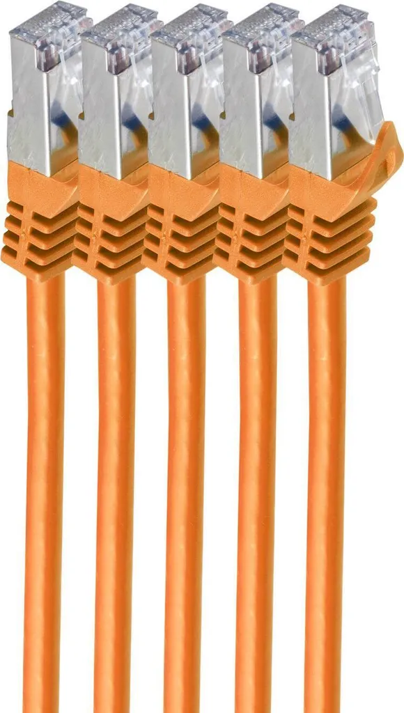 Câble Ethernet 2m Orange Cat.7 S/FTP pour Baie de Brassage et Serveur