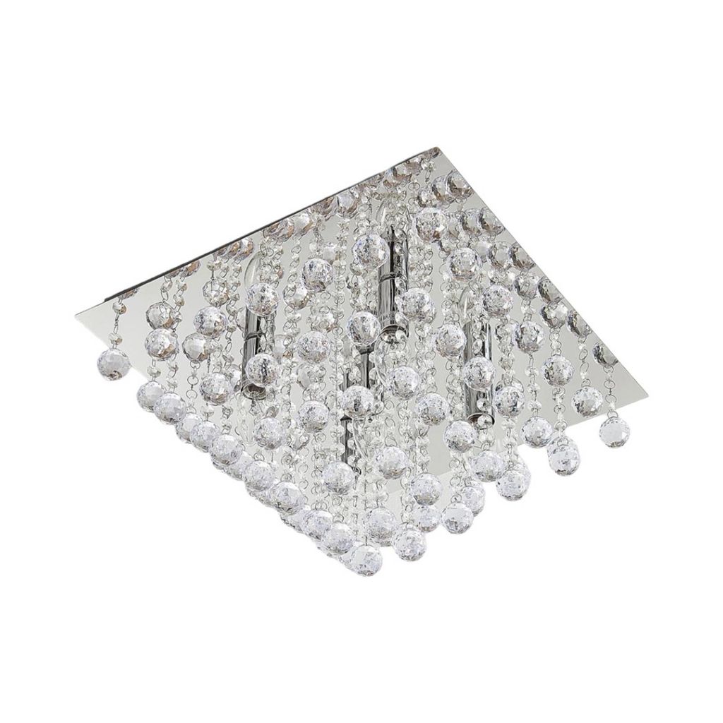 Lindby Deckenleuchte Annica, eckig, chrom, Metall, 42cm